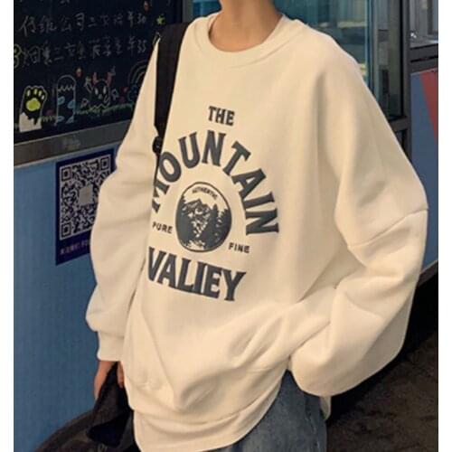 Fall Loose Brushed O-neck Sweatshirts Womens Knit Thick Pullover Tops Women Sweatshirt Casual Female Clothes Autumn Winter M-XXL