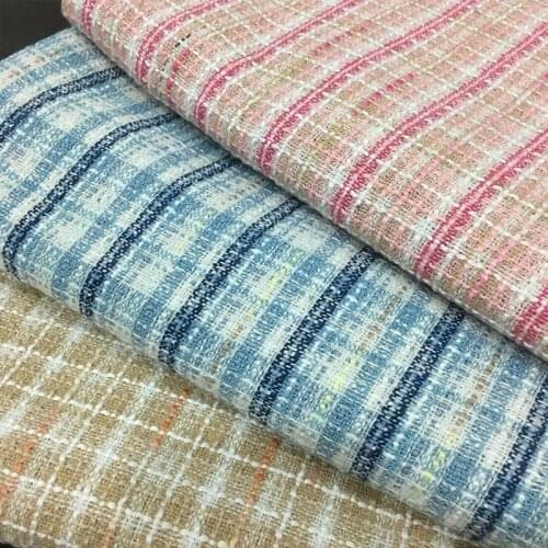Polyester Cotton Tweed Plaid Fashion Yarn Dyed Fabrics Sewing Dress Coat DIY Handcrafts Autumn Winter Tissu 100X145cm