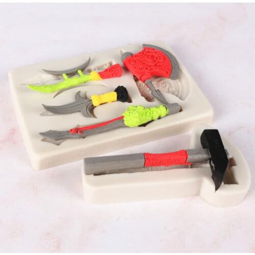 Axe Hoe Silicone Mold Fondant Mould Cake Decorating Tools Chocolate Gumpaste Molds, Sugarcraft, Kitchen Gadget