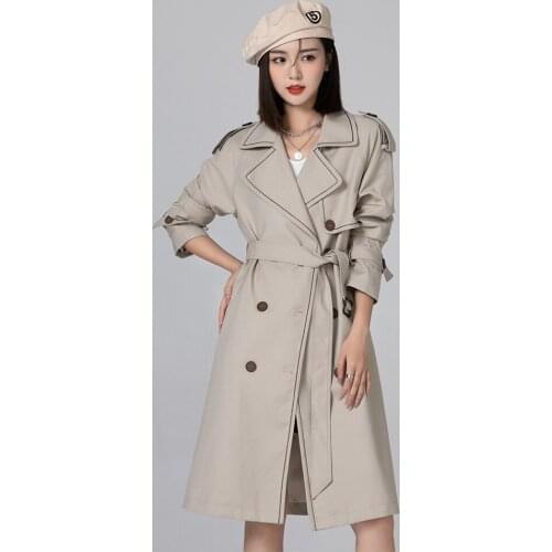 Windbreaker womens middle long 2021 is in spring autumn small man with high-end fashion