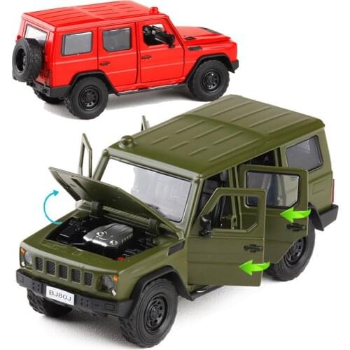 High simulation 1:32 scale pull back Beijing BJ80J alloy car,5 open door music flash car model toys,metal diecast, free shipping