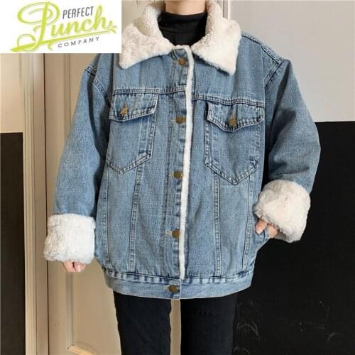 2021 Winter Woman Women New Korean Style Denim Jacket Womens Clothing Warm Coat Female Ropa De Invierno Mujer LXR1105