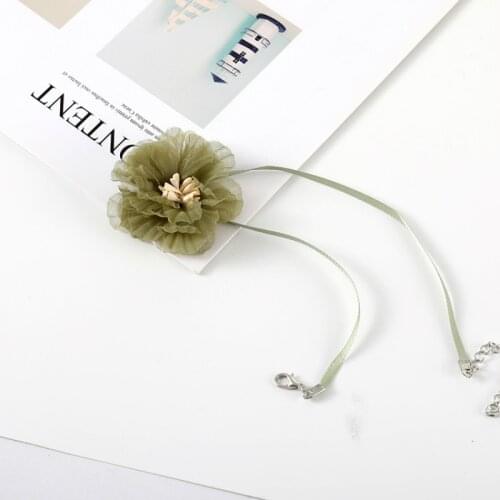 New Style Jewelry Retro Olive Green Flower Collar Neck Jewelry Collar Chain Women Short Wholesale Necklace Women
