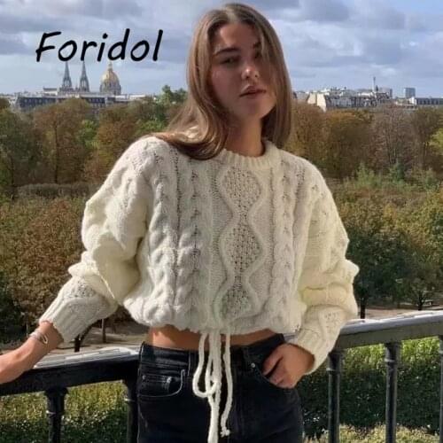 Knitted Pullover Sweater Women Autumn Winter Twist Sweater Vintage White Red Jumper Top Oversized Sweater Warm