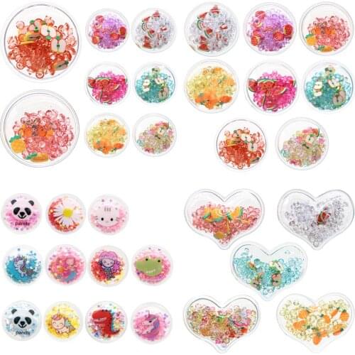 1pc Round Heart Animal Transparent Qucksand Shaker Bling Sequins DIY Make Hair Clip Accessories Craft Phone Decoration,1Yc18139