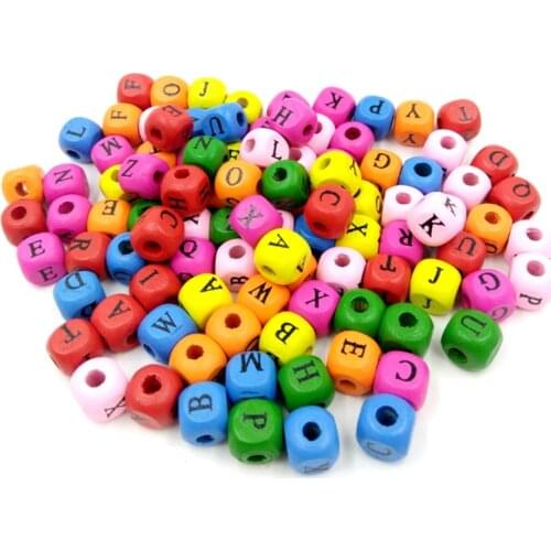 100 Pcs/Set 10mm Alphabet Letters Spell Word Board Games Small Size DIY Colorful Square Beads Game Accessories