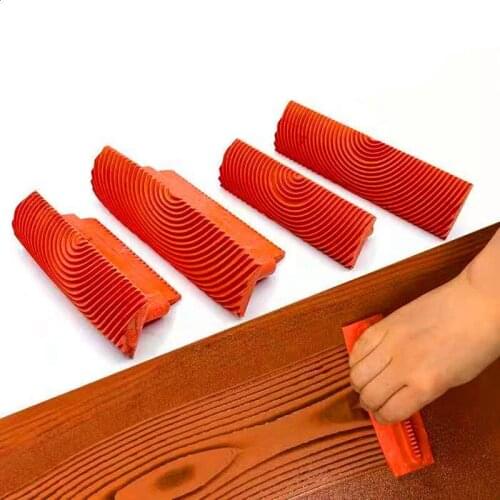 2pcs Wood Grain Wall Painting Decoration DIY Tool Imitation Wood Graining Pattern Wall Texture Art Brush Painting Tool Rubber