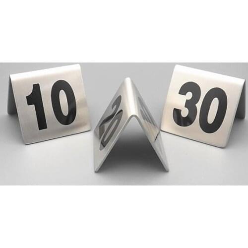 20PCS/LOT ( Number From1-20) Stainless Steel Table Number Table Plate Digital Restaurant Card--Square 5x5cm
