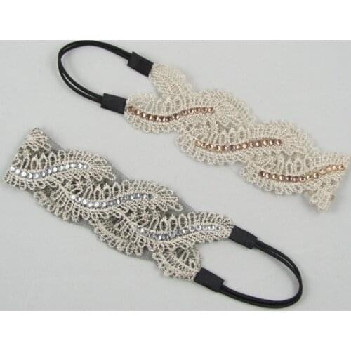 2021freeshipping wholesale retail fashion star lace waves flower with gems headband popular fashion hair accessories
