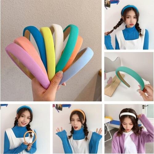 2021 Fashion Temperament Girl Washing Face Pressure Hair Wild Color Hair Band Colorful Headband for Women Headwear Party