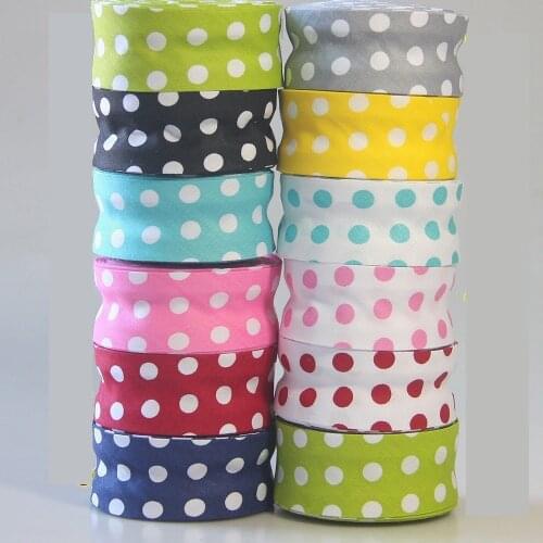 30mm dots printing single ironed fold cotton bias binding tape for craft show custome curtain table cloth garment accessories
