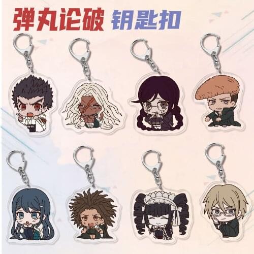 Anime Game Danganronpa V3 Cartoon Keychain Figure Acrylic Double Sided Transparent Pendant Best Friend Jewelry Fans Gift