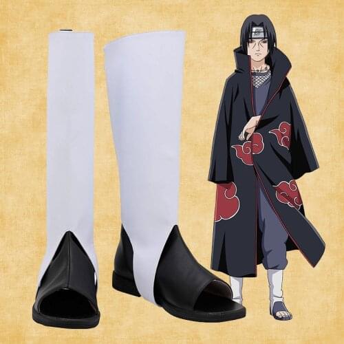 Anime Itachi Cosplay Shoes Halloween Party Leather Boots Custom Made men women shoes Carnival Prop accessories Anime shoes