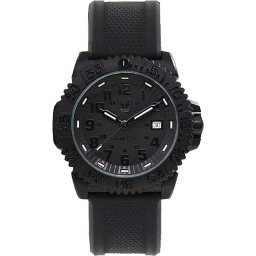 Hnlgnox Men Diver Watch Pilot Tritium T25 Luminous Military Black Waterproof Quartz Wristwatch Carbon Fiber Case Tactics Bezel
