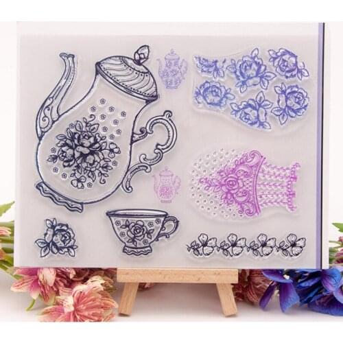 Teapot Silicone Clear Seal Stamp DIY Scrapbook Diary Coloring Embossing Album Decor Rubber Stamp Handmade Reusable Stationery