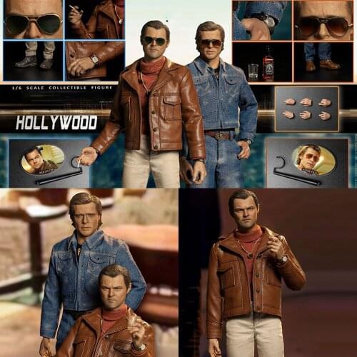 DJCUSTOM NO-16005 1/6 Scale Hollywood Leonardo and Brad Pitt 12'' Male Soldier Action Figures Set Model for Fans Holiday Gifts