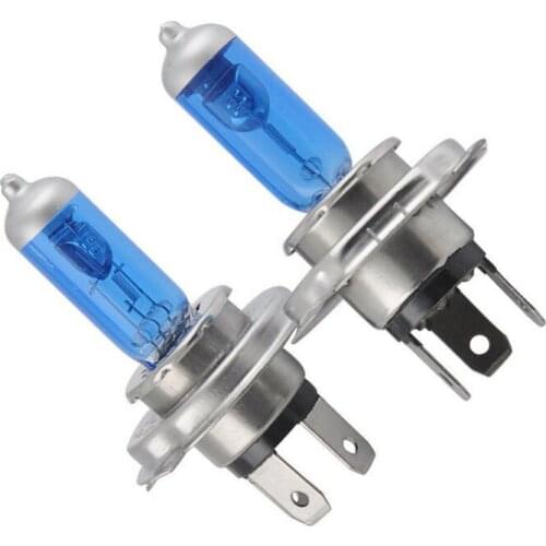 Halogen Headlight Lamps UV-resistant White 2pcs 55W 6000K Bright Light Bulb H4/HB2