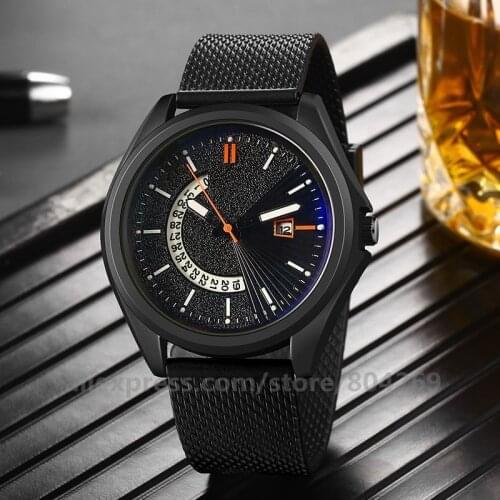 Wholesale Hot Sale No Logo Luminous Men Big Case Watches Cool Men Quartz PVC Casual Wristwatch