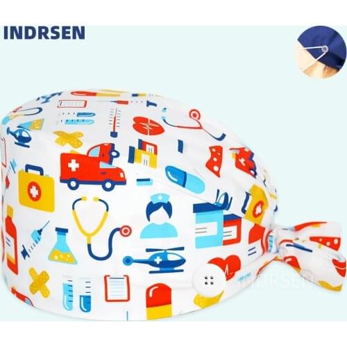 Women man cotton Adjustable medical accessories pet hospital surgical doctor cap Doctor Nurse Scrub hats nursing cap