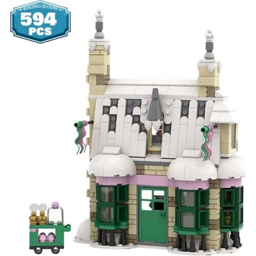 Moc Magic Friends Girl House Non-Muggle Village Honey Duke Sweet Shop Magic World Candy House City Building Blocks Girls Toys