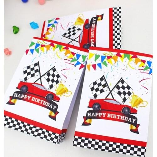 Race Car Racing Treat Boxes Gift Bags Candy Wrapping Birthday Party for Boy Decoration Baby Shower Event Festival Decor