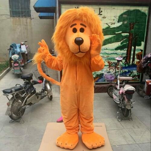 Cosplay Orange Animal Lion Mascot Costume Adult Lion King Wild Carnival Party Fancy Dress Advertising Halloween Parade Outfits