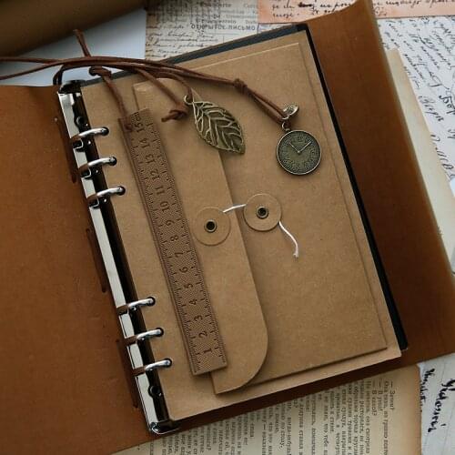 Vintage Literary Style Leather Scrapbook DIY Collage Photo Album Material Book