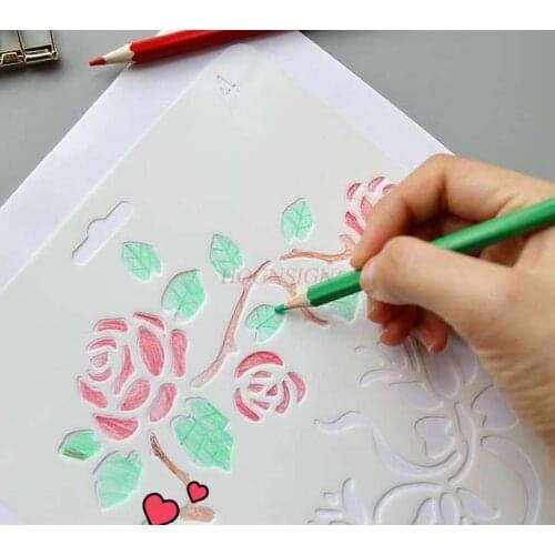Lace ruler template manual album hand book artifact drawing board hollow stencil drawing tools