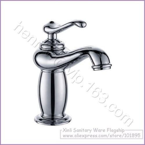 L15981 - Luxury Deck Mounted Chrome and Rose Color Brass Basin Faucet
