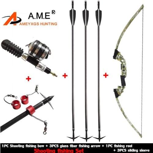 Bow Fishing Arrowhead Archery Arrow Reel Spincast Reel Slingshot Recurve Compound Bow Shooting Arrow Hunting Bowfishing Set