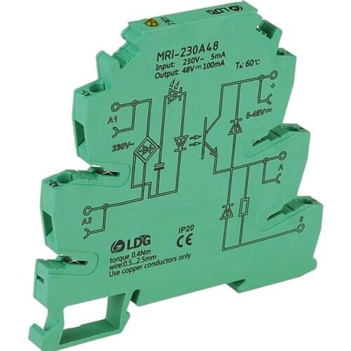 MRI-230A48 Ultra-thin Photocoupler Isolation Protection Relay Module 220V AC Controlled DC Signal Acquisition