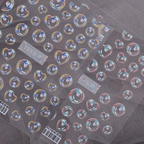 1 Sheet 5D Embossed Nail Sticker Fashion Frosted Transparent Bubble DIY Design Decals Nail Art Decorations Manicure Accessories