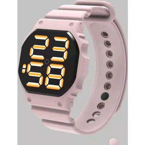 2021 New Digital Mens Watch LED Display Time Date PVC Silicone Concealed Buckle Waterproof Ladies Electronic Watch Reloj Hombre