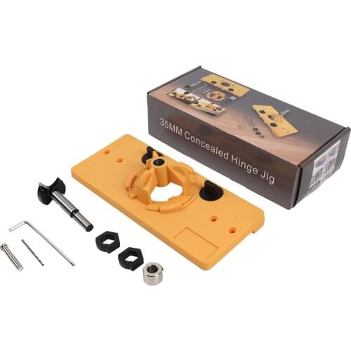 NEW Concealed 35MM Cup Style Hinge Jig Boring Hole Drill Guide + Forstner Bit Wood Cutter Carpenter Woodworking DIY Tools