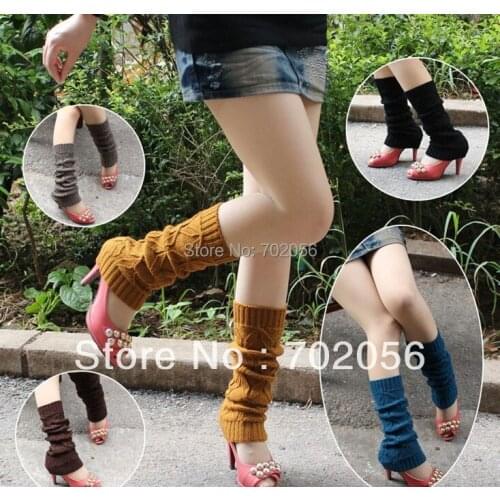 Autumn winter Koreal style Knitted Leg Warmers Boot Covers 24 pairs/lot mixed colors #3426
