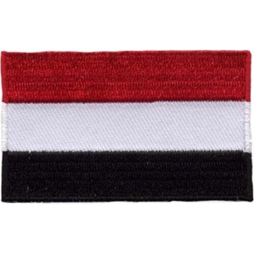 Embroidery Yemen Patch Made by Twill with Merrow Broder and Iron On Backing Custom and MOQ50pcs free shipping by Post