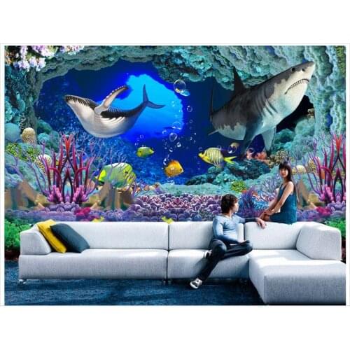 Custom photo wallpaper for walls 3 d wall murals wallpaper Underwater world 3 d whole house background wall papers home decor