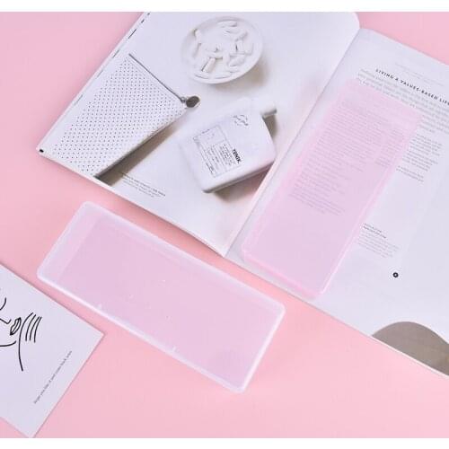 Nail Art Rectangle Plastic Transparent Storage Box Nail Rhinestone Brush Pen Buffer Grinding Files Container Case 186x71x37mm