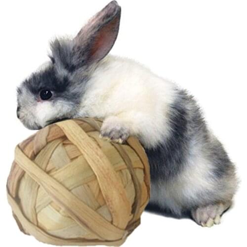 1Pcs Pet Balls Rabbit Toys Natural Aquatic Plant Grass Braided Ball Hamster Chewing Ball Teeth Cleaning Toys Training Biting