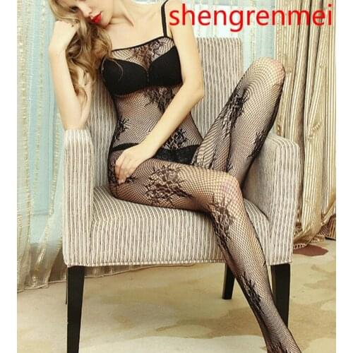 Shengrenmei 2019 Sexy Clothes Women Fishnet Nightwear Tight Embroidery Sleepwear Sling Lingerie Teddies & Bodysuits