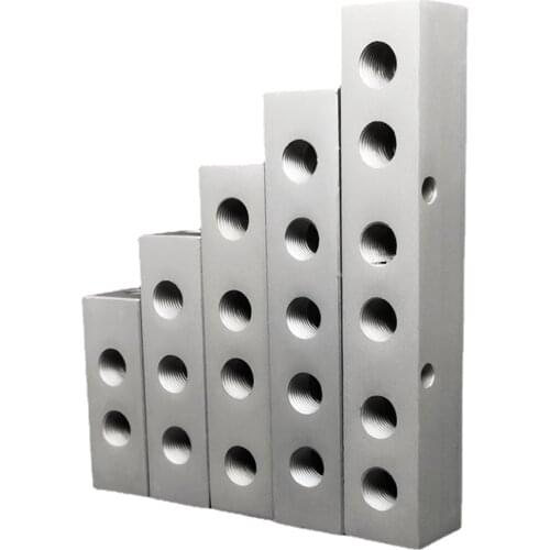 1/8" BSP Female 2 3 4 5 6 Ways 4-8 Ports Solid Aluminum Air Manifold Block Splitter