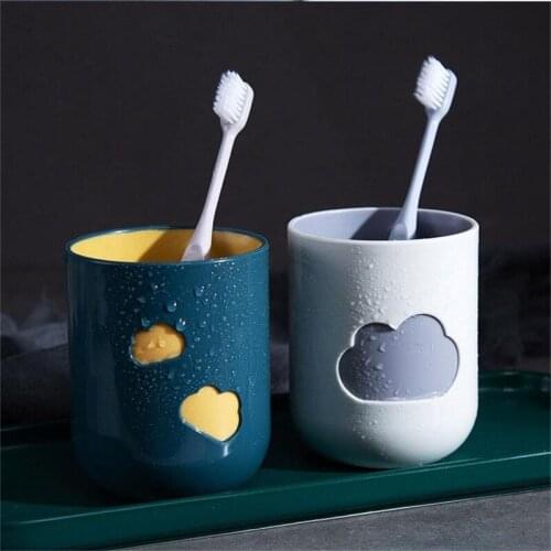 Morden Couples Mouthwash Cups Environmental Friendly Plastic Cloud Pattern 1Pc Toothbrush Cup Wash Tooth Mug Bathroom Supplies