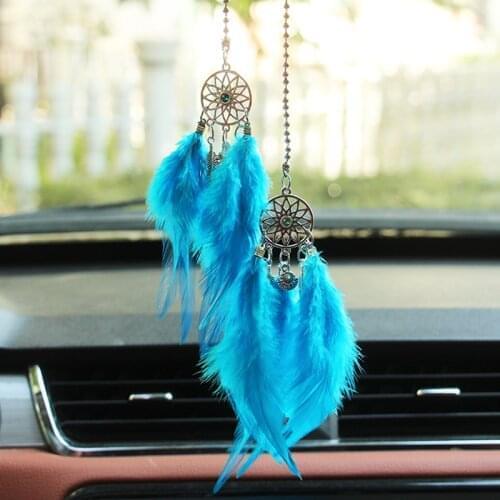 Car-styling Ornaments Car Pendant Dream Catcher Feather Hand-woven Pendant Feather Wind Chimes Decoration Interior Accessories