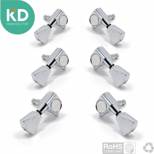 In Stock 6 PCS Per Set Acoustic Guitar Machine Head Electric Guitar Tuning key 1:15 Chrome Color For Guitar Parts Accessary