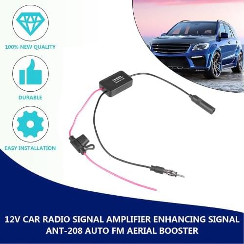 Kebidu12V high-precision universal amplifier booster car radio FM antenna signal, used in marine car 330mm FM amplifier