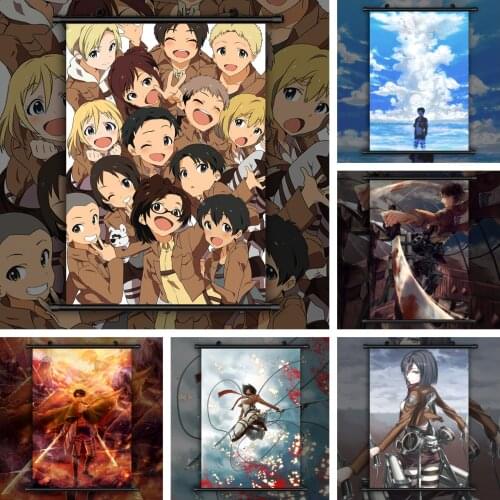 WTQ Attack on Titan Eren Mikasa Armin Levi Ackerman Canvas Painting Anime Posters Wall Decor Posters Wall Art Picture Home Decor