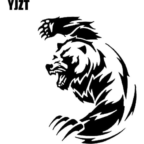 YJZT 11.9*14.8CM Angry Bear Animals Car Sticker Vinyl Decoration Bumper Window C12-0394