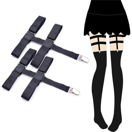 Women Sexy Elastic Leg Garter Belt Lady Suspender Punk Women Fashion Hook adjustable leg ring Handmade Sock Garter cosplay