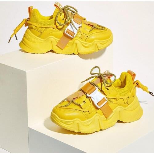 Women Chunky Shoes Platform Sneakers Female Trainers Women Vulcanize Shoes Round Toe Tenis Shoes Wedge Ldies Sneakers WJ076