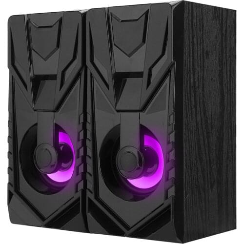 1 Set Of Handmade Wooden Box Fashionable 360° Stereophonic Sound Mini Desktop Speaker 2.0 Multi-Media USB Laptop Speakers